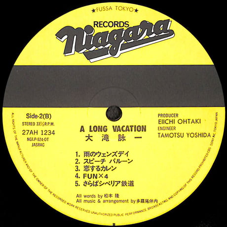 大滝詠一 / ロング・バケイション [※国内盤,品番:27AH 1234］(LPレコード)