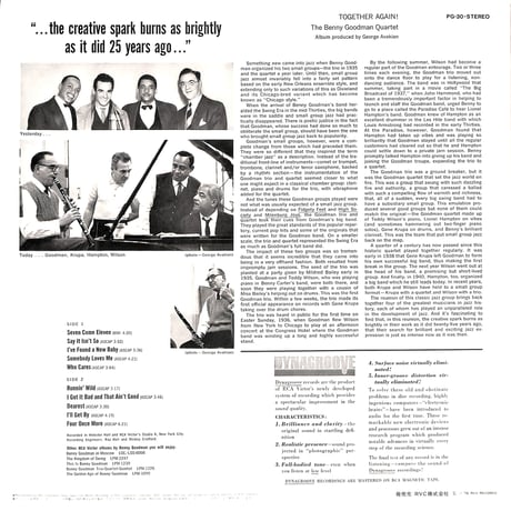 ベニー・グッドマン / トゥゲザー・アゲイン [※国内盤,品番:PG-30］(LPレコード)