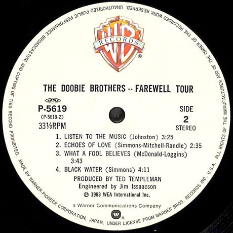 ドゥービー・ブラザーズ / フェアウェル・ツアー [※国内盤,品番:P-5619~20,2枚組］(LPレコード)