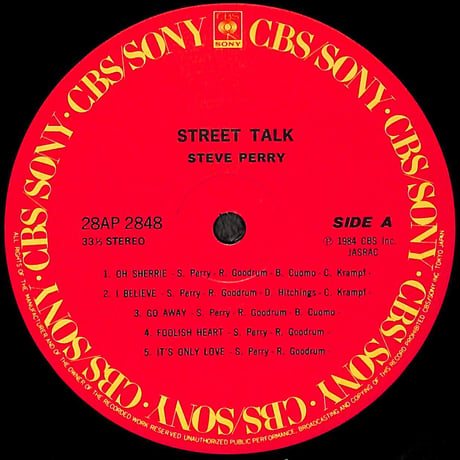 スティーヴ・ペリー / ストリート・トーク [※国内盤,品番:28AP 2848］[スティーヴ・ペリー特製ステッカー付き](LPレコード)