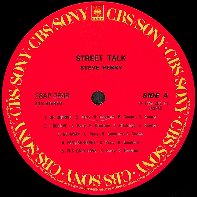★楽譜/スティーヴペリー/ストリートトーク/バンドスコア/スティーブペリー スティーヴ・ペリー バンドスコア STEVE PERRY STREET TALK