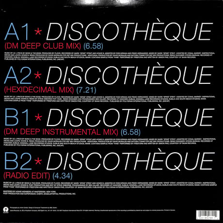 U2 / Discothèque [※輸入盤,生産国:US,品番:422-854 789］(LPレコード)