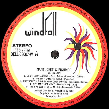 マウンテン / Nantucket Sleighride [※国内盤,品番:BELL-68007-W］(LPレコード)