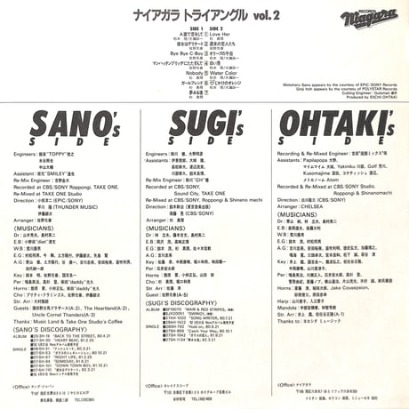 ナイアガラ トライアングル Vol.2 [※国内盤,品番:28AH 1441］(LPレコード)