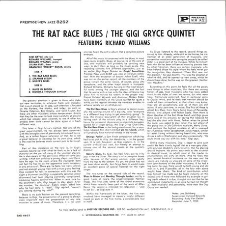 ジジ・グライス Featuring リチャード・ウィリアムス / The Rat Race Blues [※国内盤,品番:SMJ-6621］(LPレコード)