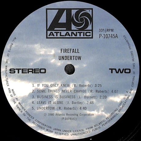ファイアフォール / アンダートウ [※国内盤,品番:P-10745A］(LPレコード)