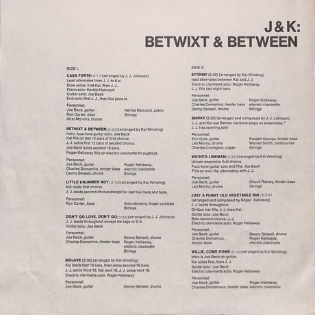 J.J.ジョンソン&カイ・ウィンディング / Betwixt & Between [※国内盤,品番:LAX 3098］(LPレコード)