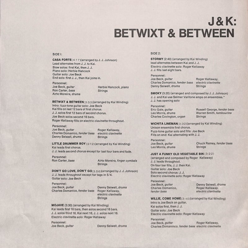 J.J.ジョンソン&カイ・ウィンディング / Betwixt & Between [※国内盤,