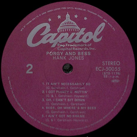 ハンク・ジョーンズ / ポギー&ベス [※国内盤,品番:ECJ-50055］(LPレコード)