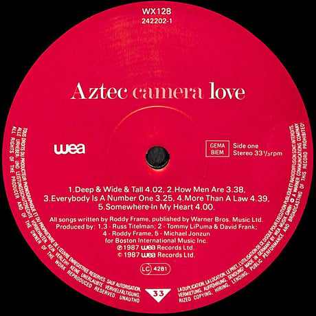 アズテック・カメラ / Love [※輸入盤,生産国:Germany,品番:WX 128］(LPレコード)
