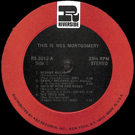ウェス・モンゴメリー / This Is Wes Montgomery [※輸入盤,生産国:US,品番:RS 3012］(LPレコード)