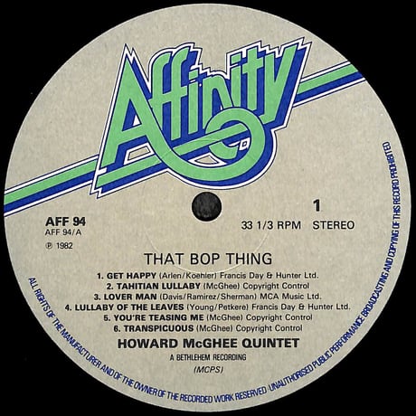 ハワード・マギー・クインテット / That Bop Thing [※輸入盤,生産国:UK,品番:AFF 94］(LPレコード)