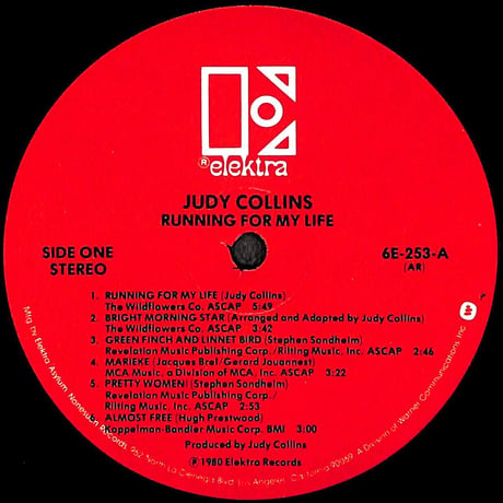 ジュディ・コリンズ / Running For My Life [※輸入盤,生産国:US,品番:6E-253］(LPレコード)