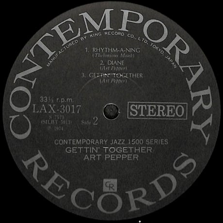 アート・ペッパー / ゲッティン・トゥゲザー [※国内盤,品番:LAX 3017］(LPレコード)