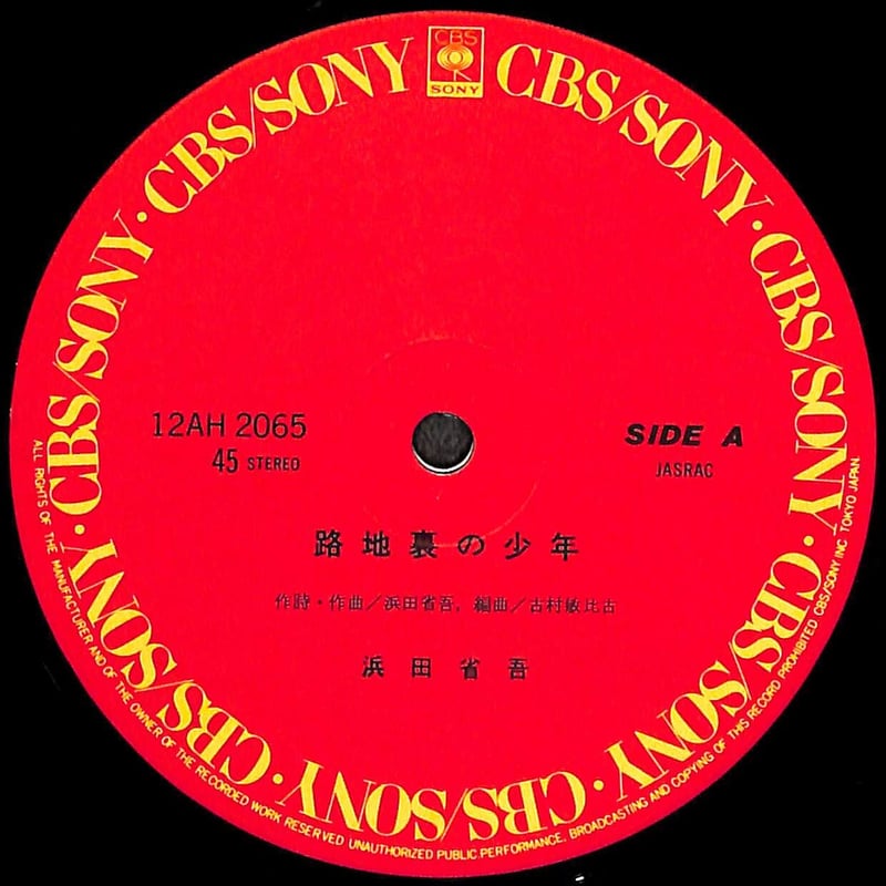 浜田省吾 / 路地裏の少年 [※国内盤,品番:12AH 2065,45PRM］(LPレコード)