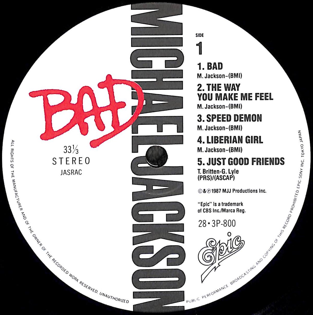 マイケル・ジャクソン / BAD [※国内盤,品番:28·3P-800］(LPレコード) |