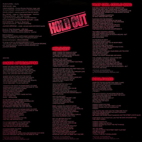 ジャクソン･ブラウン / ホールド・アウト [※国内盤,品番:P-10840Y］(LPレコード)
