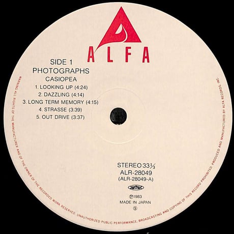 カシオペア / フォトグラフス［※国内盤,品番:ALR-28049］(LPレコード)