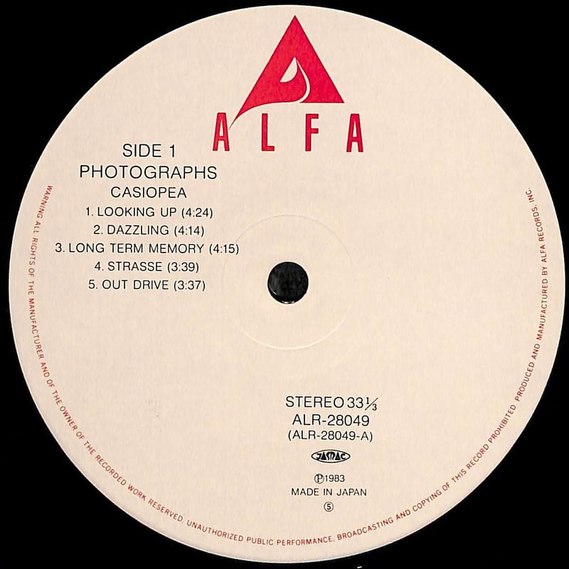 カシオペア / フォトグラフス［※国内盤,品番:ALR-28049］(LP