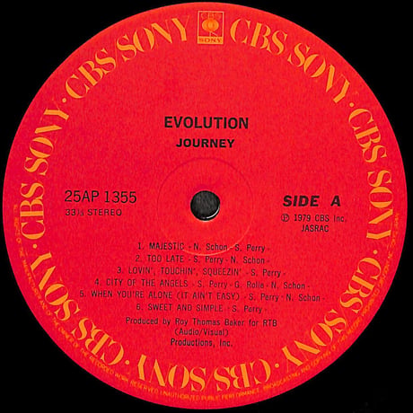 ジャーニー / エヴォルーション［※国内盤,品番:25AP 1355］(LPレコード)