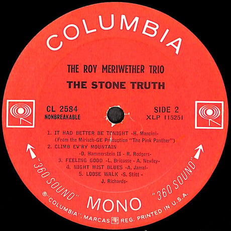 ロイ・メリウェザー・トリオ / The Stone Truth [※輸入盤,生産国:US,品番:CL 2584］(LPレコード)