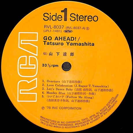 山下達郎 / Go Ahead! [※国内盤,品番:RVL-8037］(LPレコード)