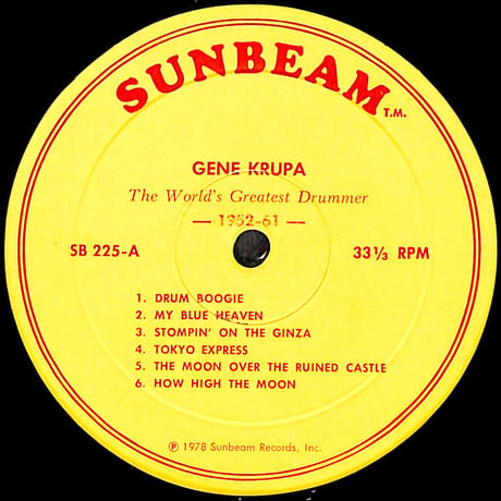ジーン・クルーパ / The World's Greatest Drummer 1952-61 [※輸入盤,生産国:US,品番:SB-225］(LPレコード)