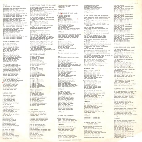ピーター・ポール&マリー / 風に吹かれて 永遠のベスト・コレクション [※国内盤,品番:P-11313］(LPレコード)