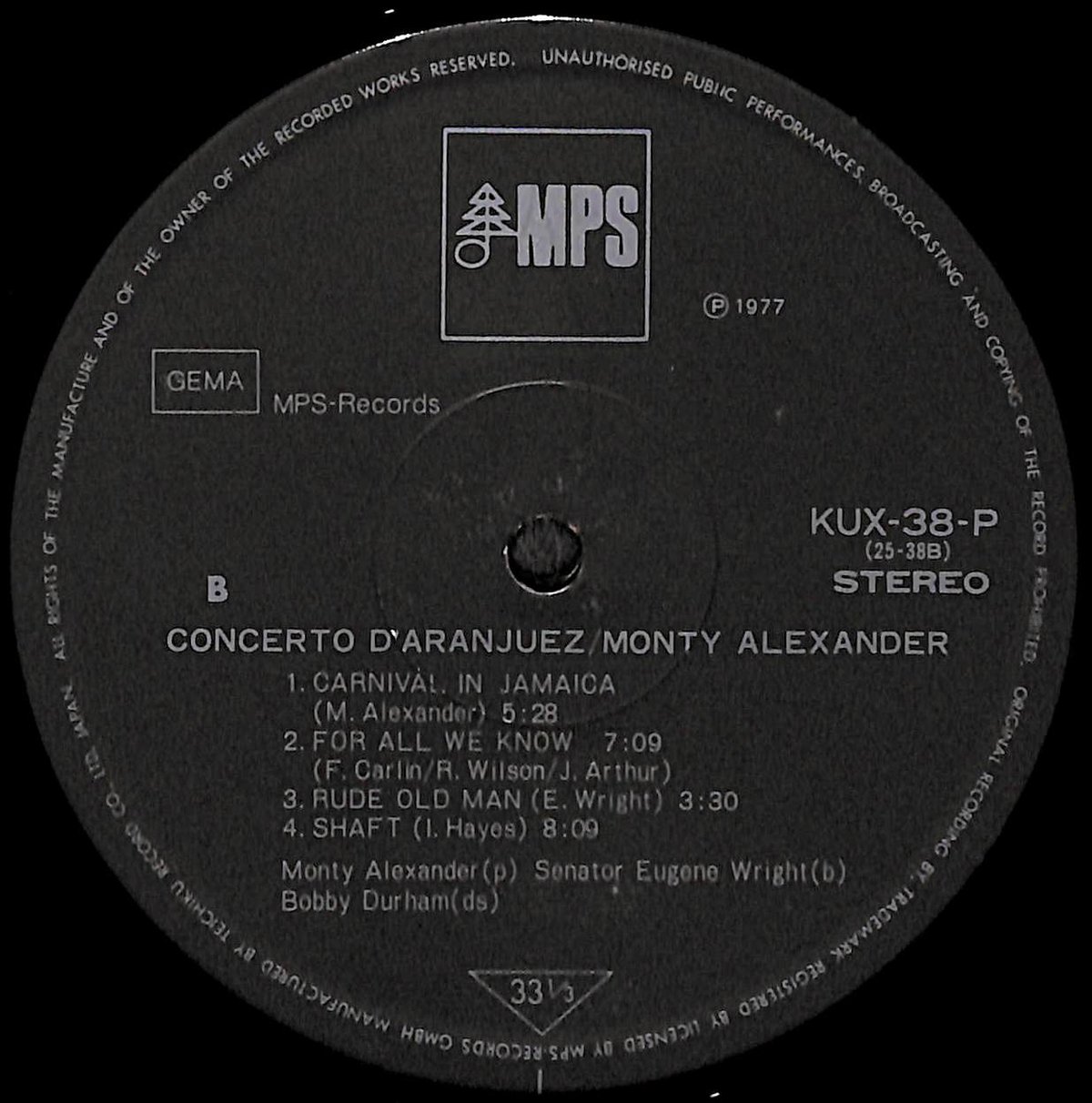 モンティ・アレキサンダー / アランフェス [※国内盤,品番:KUX-38-P