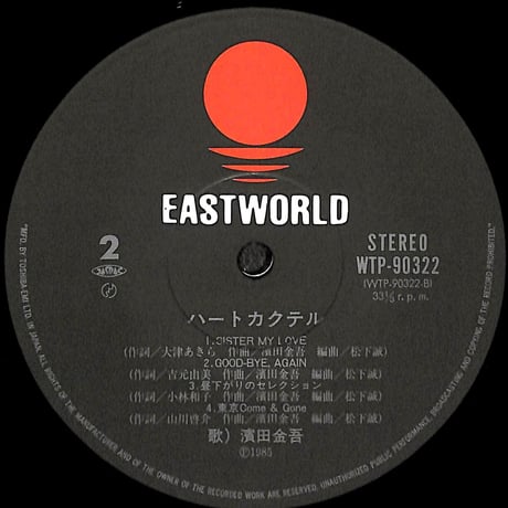 濱田金吾 / ハートカクテル［※国内盤,品番:WTP-90322］(LPレコード)