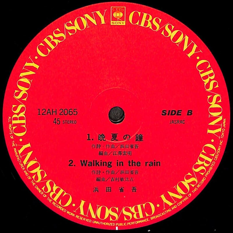 浜田省吾 / 路地裏の少年 [※国内盤,品番:12AH 2065,45PRM］(LPレコード)