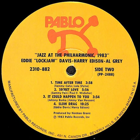 エディ“ロックジョウ”デイヴィス / Jazz At The Philharmonic, 1983 [※輸入盤,生産国:US,品番:2310-882］(LPレコード)