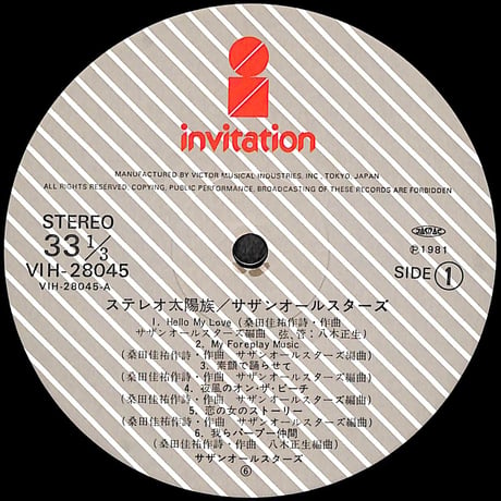 サザン・オールスターズ / ステレオ太陽族 [※国内盤,品番:VIH-28045］(LPレコード)