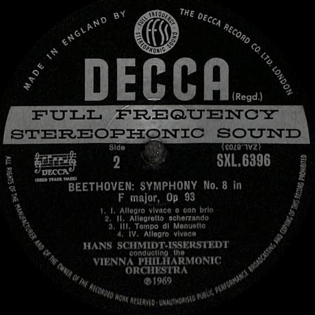 ベートーヴェン / Symphonies Nos. 5 & 8 [※輸入盤,生産国:UK,品番:SXL 6396］(LPレコード)