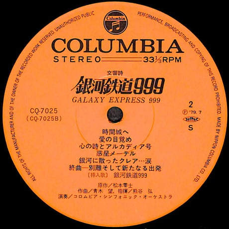 交響詩 銀河鉄道999 [※国内盤,品番:CQ-7025］(LPレコード)