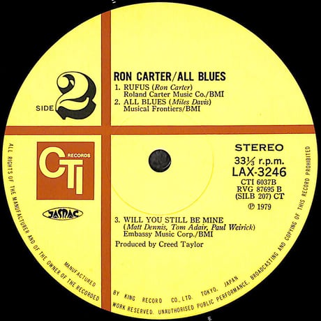 ロン・カーター&ローランド・ハナ / オール・ブルース [※国内盤,品番:LAX 3246］(LPレコード)