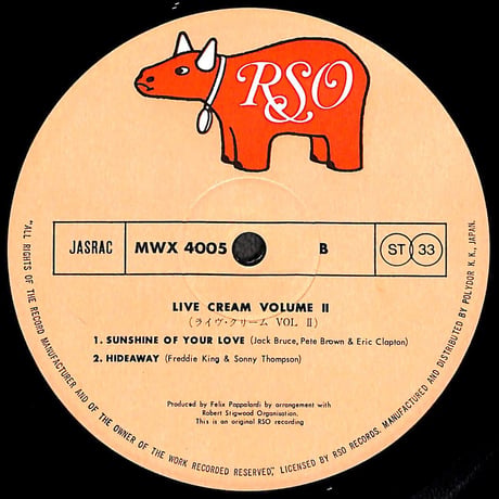 クリーム / Live Cream Volume II [※国内盤,品番:MWX 4005］(LPレコード)