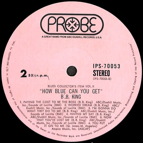 B.B.キング / How Blue Can You Get [※国内盤,品番:IPS-70053］(LPレコード)