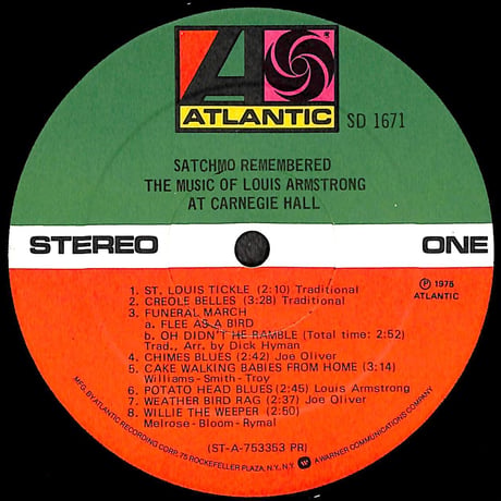 Satchmo Remembered The Music Of Louis Armstrong At Carnegie Hall［※輸入盤,生産国:US,品番:SD 1671］(LPレコード)