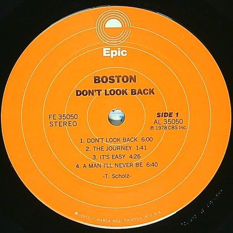 ボストン / DON'T LOOK BACK ［※US盤,品番:FE35050］[USオリジナル、Wally MASTERED BY CAPITOL刻印入] (LPレコード)