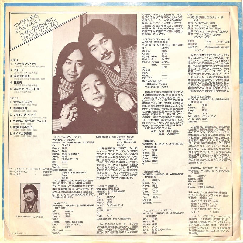 大瀧詠一 伊藤銀次 山下達郎 / NIAGARA TRIANGLE VOL.1（オリジナル）（