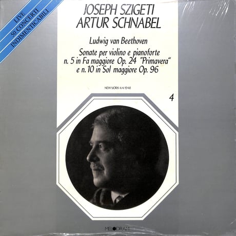 シゲティ,シュナーベル / Beethoven:Sonate Per Violino E Pianoforte [※輸入盤,生産国:Italy,品番:MEL 204］(LPレコード)
