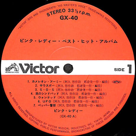 ピンク・レディー / ピンク・レディー ベスト・ヒット・アルバム [※国内盤,品番:GX-40］(LPレコード)