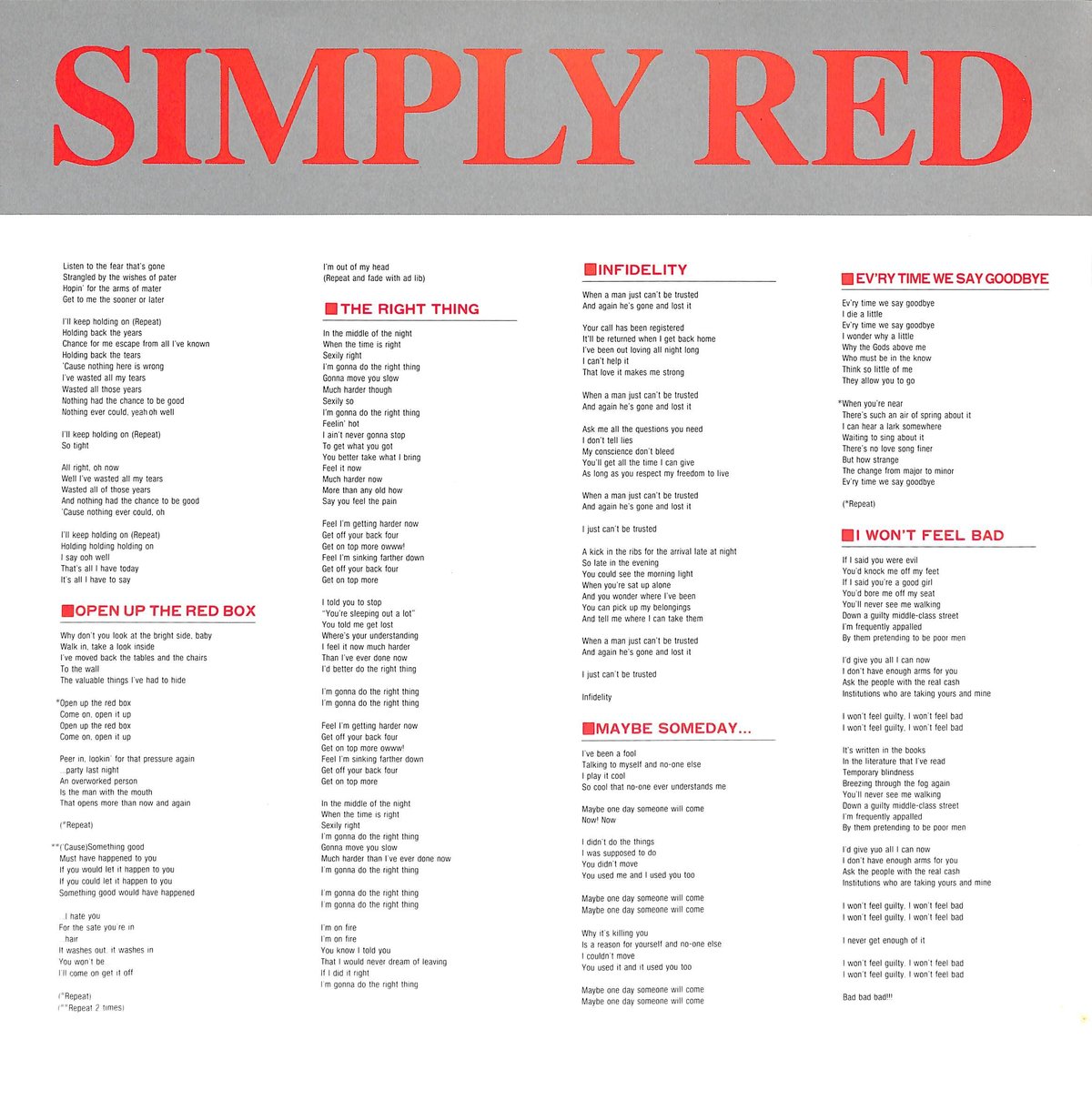 シンプリー・レッド [発売年:1989年][※品番:35P6-9007](Laser