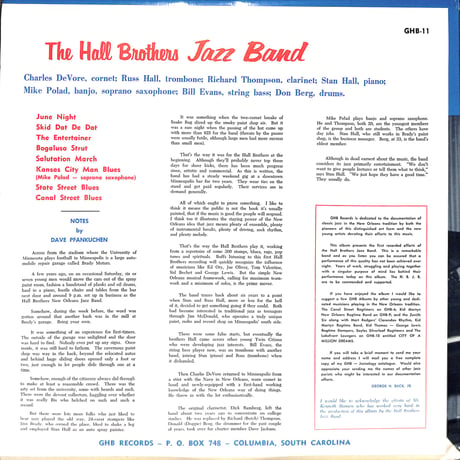 The Hall Brothers Jazz Band [※輸入盤,生産国:US,品番:GHB-11］(LPレコード)