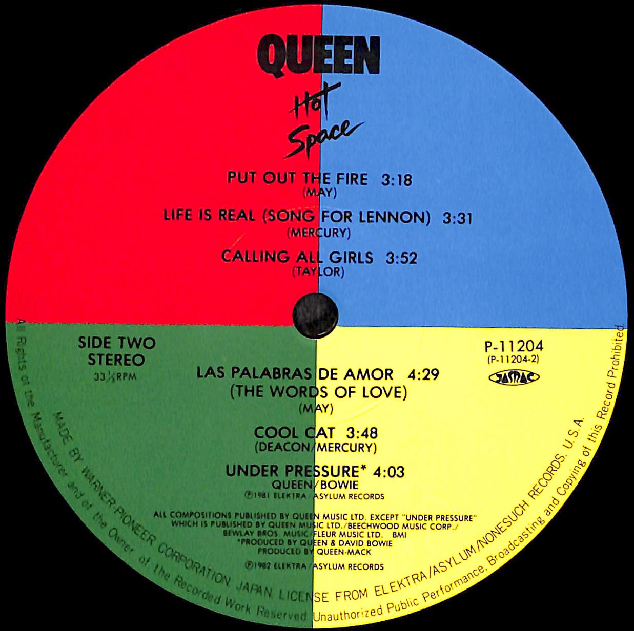 クイーン / ホット・スペース [※国内盤,品番:P-11204］(LPレコード