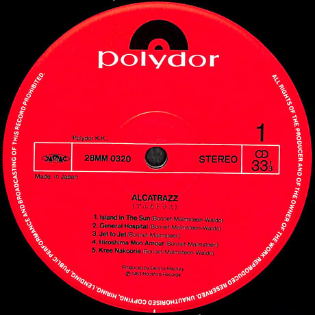 アルカトラス / No Parole From Rock 'N' Roll [※国内盤,品番:28MM 0320］ (LPレコード)