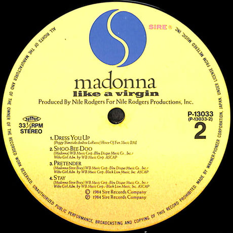 マドンナ / ライク・ア・ヴァージン [※国内盤,品番:P-13033］(LPレコード)