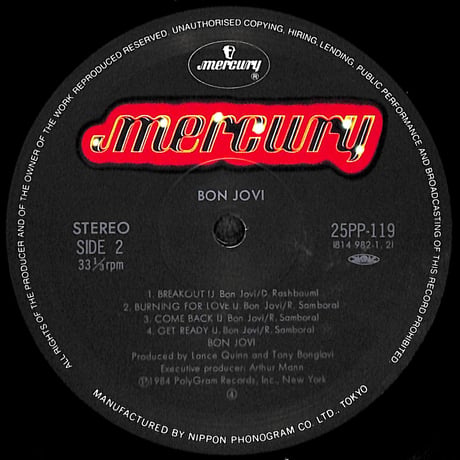 ボン・ジョヴィ / 夜明けのランナウェイ [※国内盤,品番:25PP-119］(LPレコード)