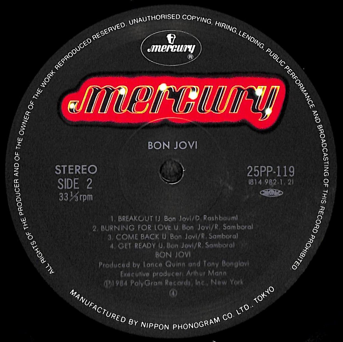 BON JOVI 夜明けのランナウェイ LP レコード ボン・ジョヴィ / 夜明けのランナウェイ [※国内盤,品番:25PP-119］(LP
